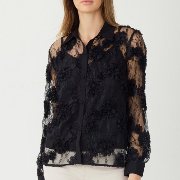 Chandler Floral Lace Button Up - Picture 3 of 9